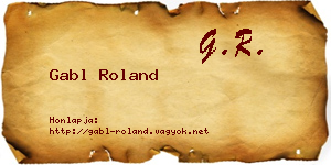 Gabl Roland névjegykártya